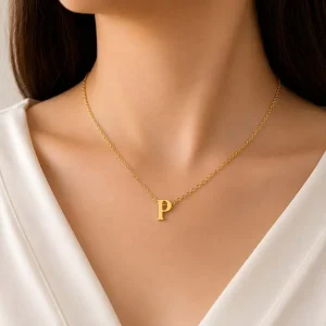 گردنبند حرف P استیل